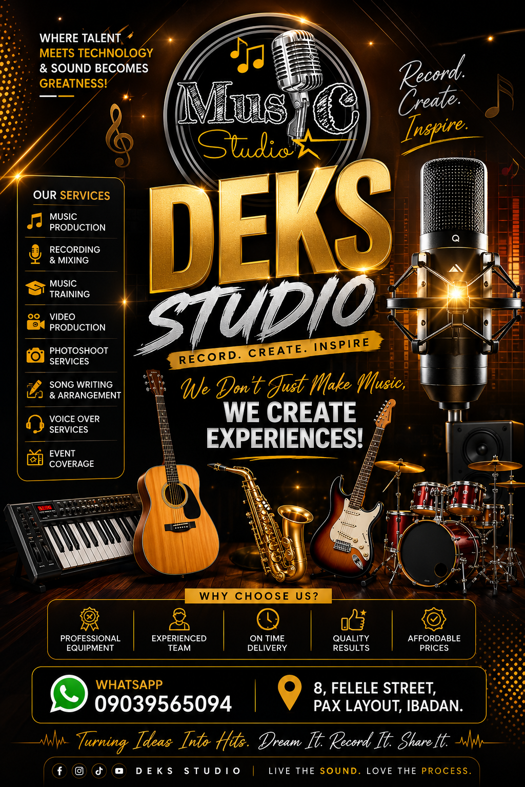 Music Production, Training & Creative Services